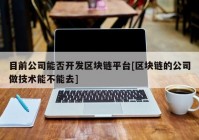 目前公司能否开发区块链平台[区块链的公司做技术能不能去]